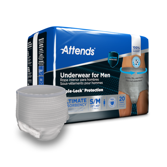 Attends Discreet Underwear, Male, S/M