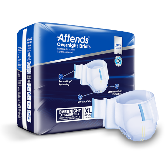 Attends Extended Wear Briefs, X-LARGE