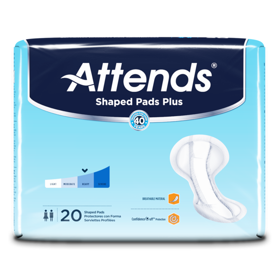 Attends Shaped Pads, Plus